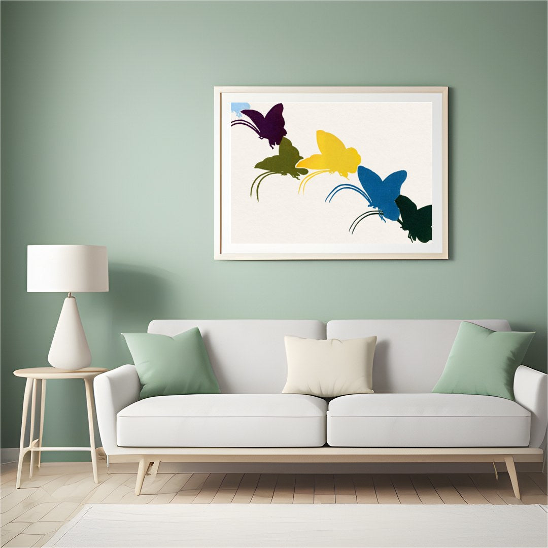 Capture the essence of transformation and freedom with this vibrant abstract artwork. Featuring a for Hall