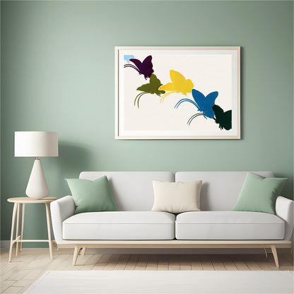 Capture the essence of transformation and freedom with this vibrant abstract artwork. Featuring a for Hall