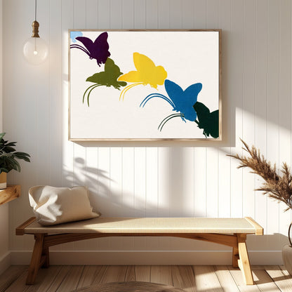 Capture the essence of transformation and freedom with this vibrant abstract artwork. Featuring a for Hallway