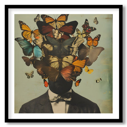 Immerse yourself in the whimsical world of 'Fluttering Thoughts,' a captivating surreal artwork for area