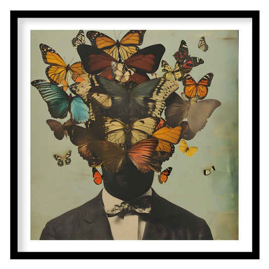 Immerse yourself in the whimsical world of 'Fluttering Thoughts,' a captivating surreal artwork for area