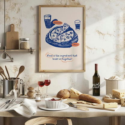 This heartwarming poster captures the essence of shared meals and togetherness through its charming… for kitchen