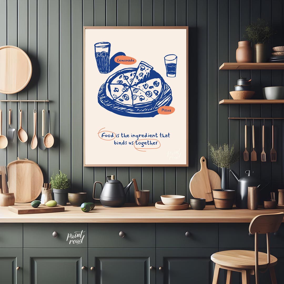 This heartwarming poster captures the essence of shared meals and togetherness through its charming… for kitchen