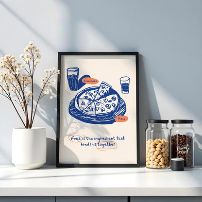 This heartwarming poster captures the essence of shared meals and togetherness through its charming… for kitchen