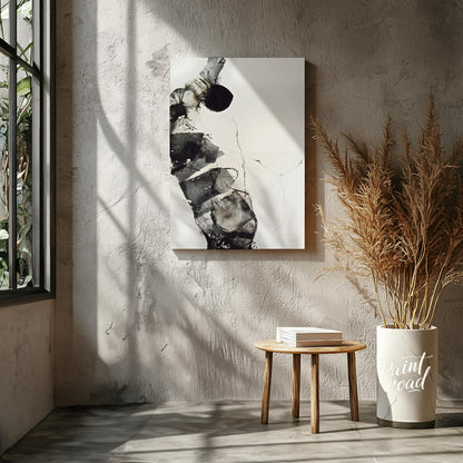 """Fragmented Form"" presents an abstract composition with a focus on layered textures and dynamic … for other