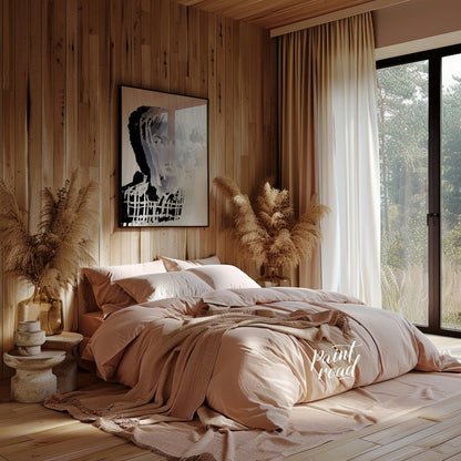 """Fragmented Portrait"" presents a striking sculptural image of a human face constructed from laye… for bedroom