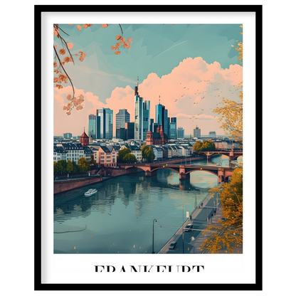 Capture the essence of urban sophistication with this beautiful portrayal of Frankfurt's skyline. for room
