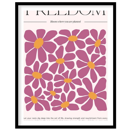 This inspiring and visually rich artwork centers around the bold, serif-font title “FREEDOM” at the… for abode