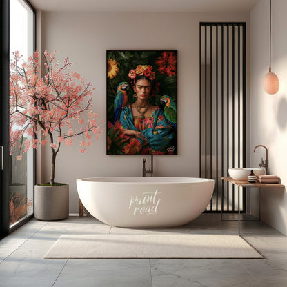 "Frida in Bloom is a vibrant celebration of culture, femininity, and fierce individuality. This str… for bathroom