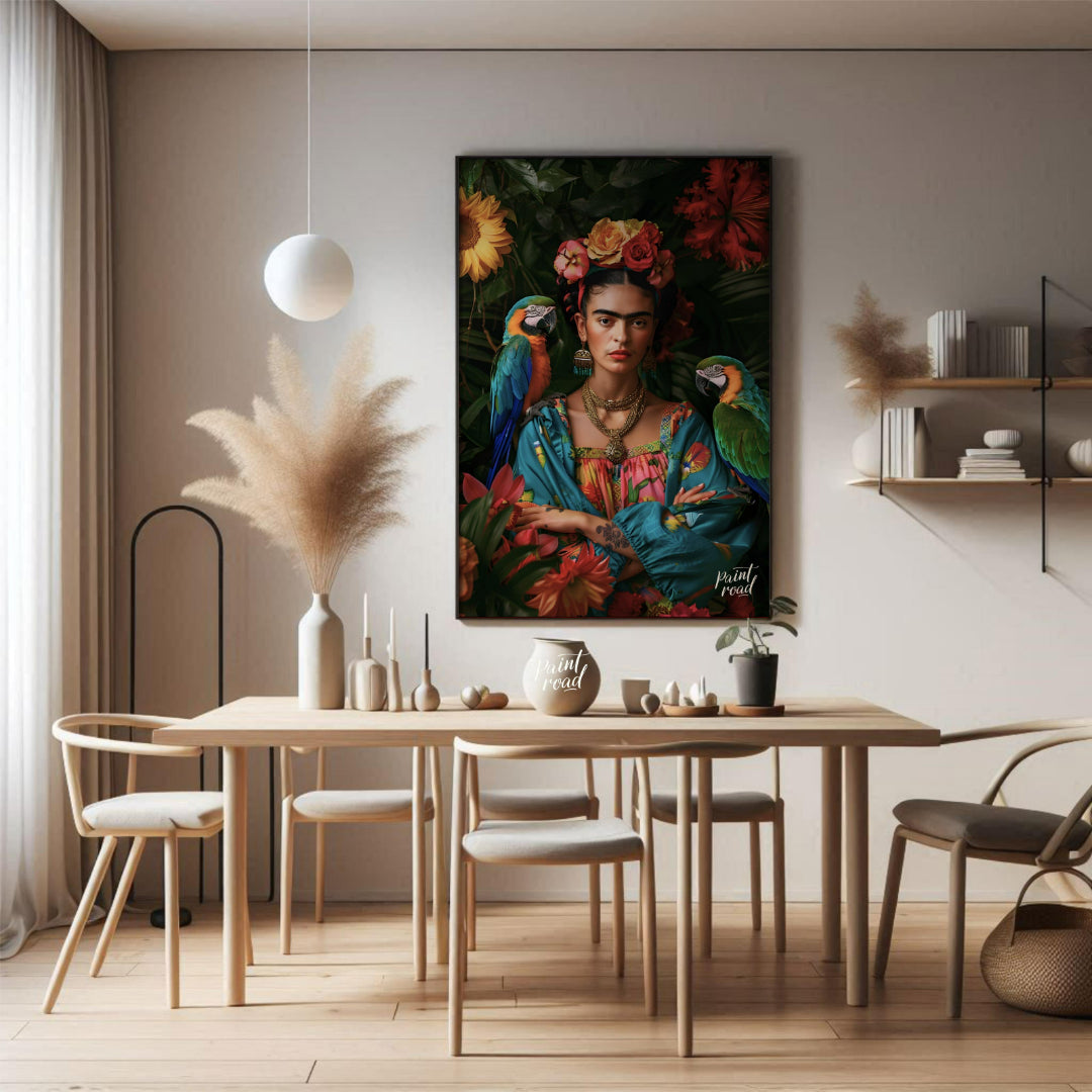 "Frida in Bloom is a vibrant celebration of culture, femininity, and fierce individuality. This str… for dining room