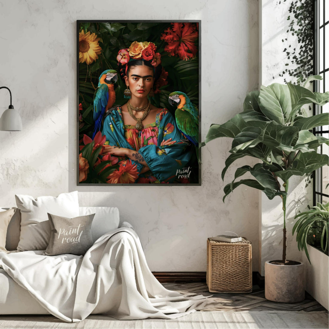 "Frida in Bloom is a vibrant celebration of culture, femininity, and fierce individuality. This str… for living room
