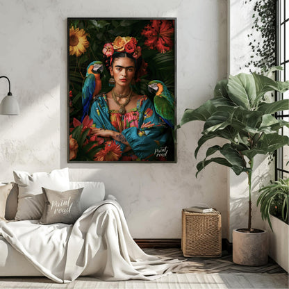 "Frida in Bloom is a vibrant celebration of culture, femininity, and fierce individuality. This str… for living room