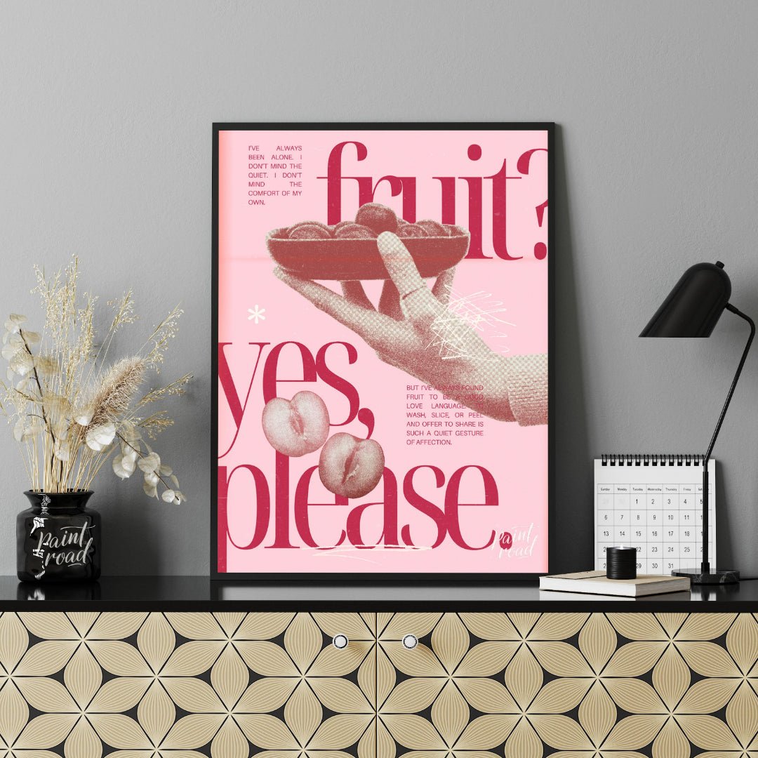 "Fruit Offering" presents a digital collage with a surreal and poetic aesthetic. The artwork featur… for office