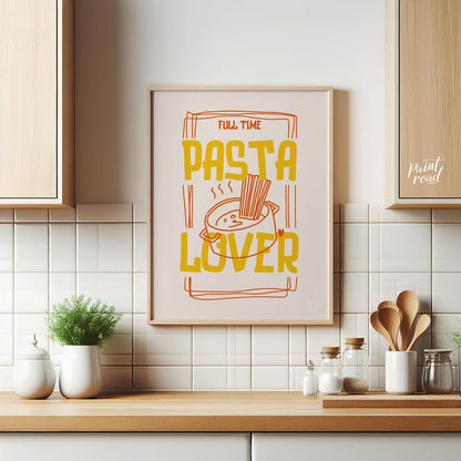 This charming and playful poster is a celebration of all things pasta, designed with a rustic yet m… for kitchen