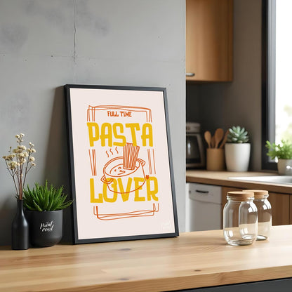 This charming and playful poster is a celebration of all things pasta, designed with a rustic yet m… for kitchen