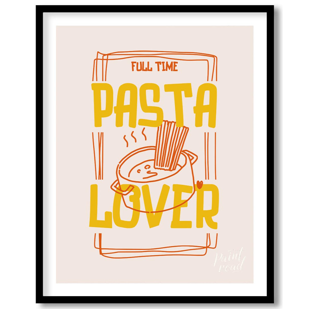 This charming and playful poster is a celebration of all things pasta, designed with a rustic yet m… for room