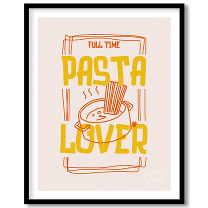 This charming and playful poster is a celebration of all things pasta, designed with a rustic yet m… for room