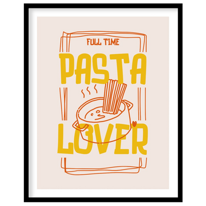 This charming and playful poster is a celebration of all things pasta, designed with a rustic yet m… for room