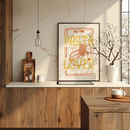 This engaging and spirited poster is a playful declaration for any pasta enthusiast, presented in a… for kitchen