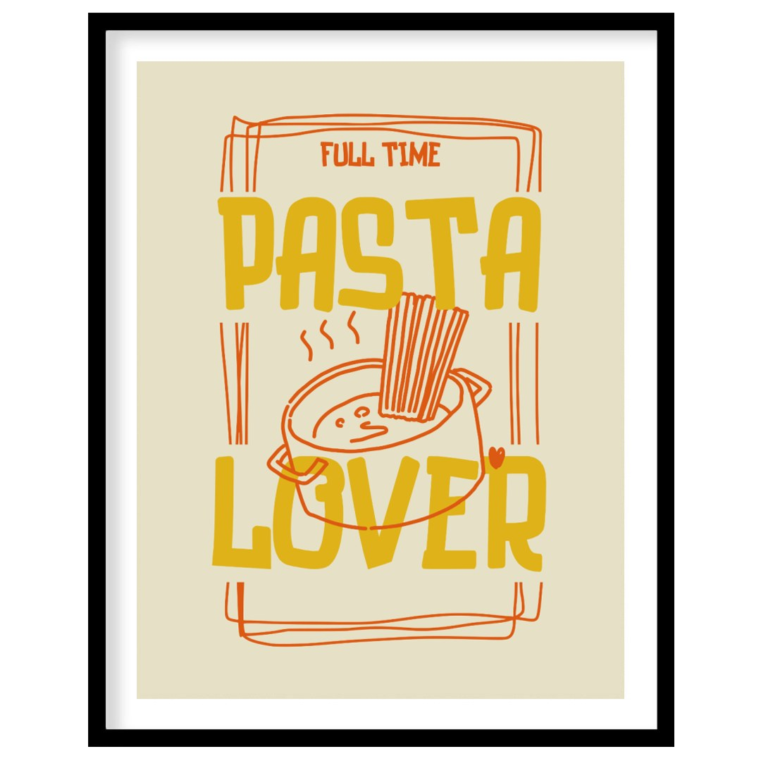 This engaging and spirited poster is a playful declaration for any pasta enthusiast, presented in a… for house