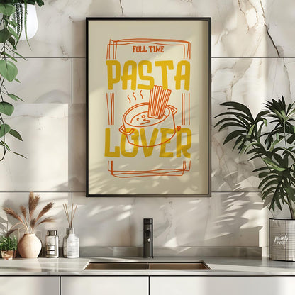 This engaging and spirited poster is a playful declaration for any pasta enthusiast, presented in a… for kitchen