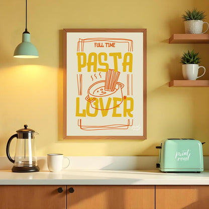 This engaging and spirited poster is a playful declaration for any pasta enthusiast, presented in a… for kitchen