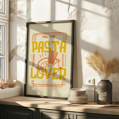 This engaging and spirited poster is a playful declaration for any pasta enthusiast, presented in a… for kitchen