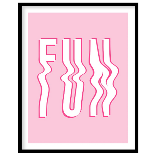 This vibrant and playful graphic features the word “FUN” in bold, uppercase white letters, set agai… for office