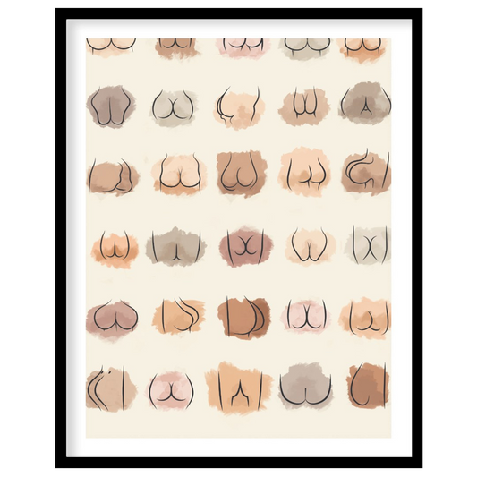 This lighthearted and modern art print features a collection of minimalist line drawings depicting … for house