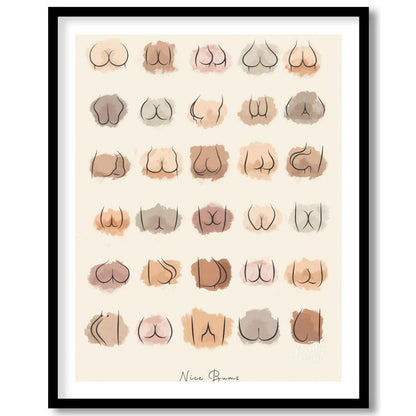 Funny Bums (Minimalist Buttocks Art) Painting available online at Paintroad showing abstract art art print and bathroom decor