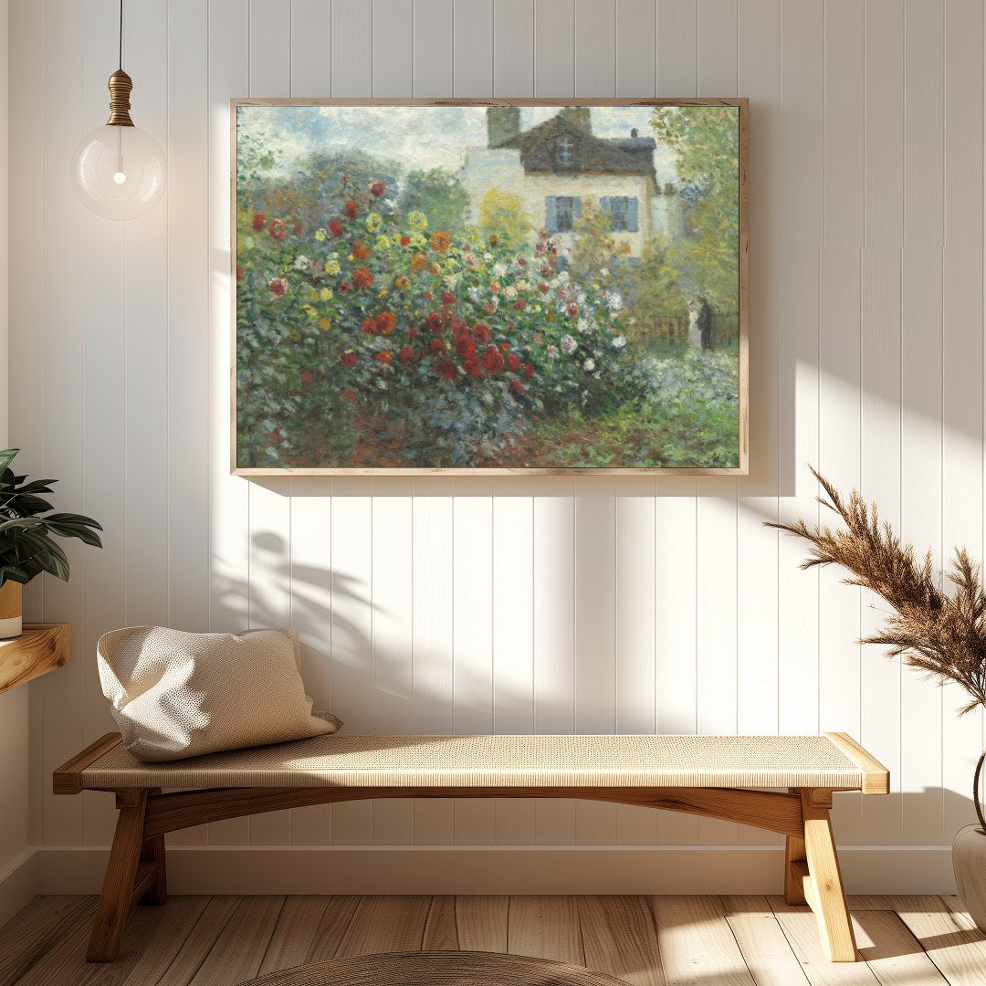Dive into the serene beauty of a lush garden with this captivating painting. The delicate brushwork for Hallway