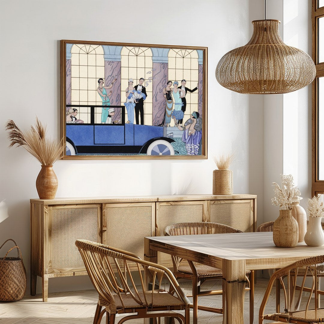 Step back into the opulence of the Roaring Twenties with this exquisite artwork. Featuring a for Dining