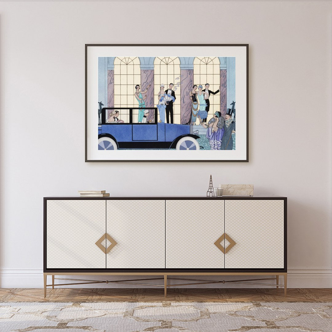 Step back into the opulence of the Roaring Twenties with this exquisite artwork. Featuring a for Foyer