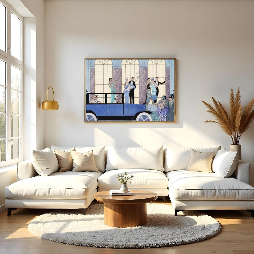 Step back into the opulence of the Roaring Twenties with this exquisite artwork. Featuring a for Living Room