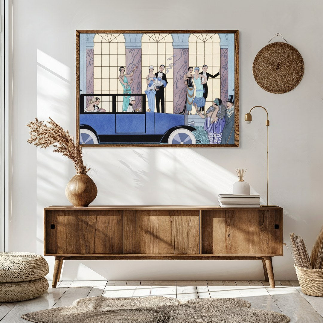 Step back into the opulence of the Roaring Twenties with this exquisite artwork. Featuring a for Sitting Area