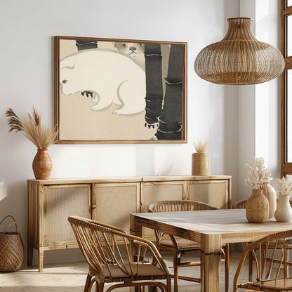 Discover the serene charm of 'Gentle Bear Encounter,' where subtle shades capture the innocent for Dining