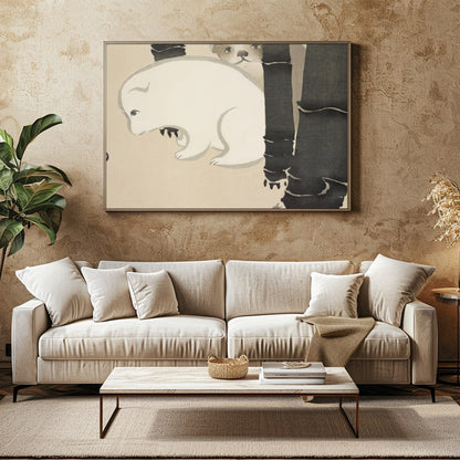 Discover the serene charm of 'Gentle Bear Encounter,' where subtle shades capture the innocent for Family Room