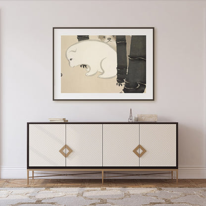 Discover the serene charm of 'Gentle Bear Encounter,' where subtle shades capture the innocent for Foyer