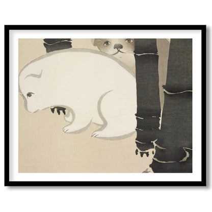 Discover the serene charm of 'Gentle Bear Encounter,' where subtle shades capture the innocent for place