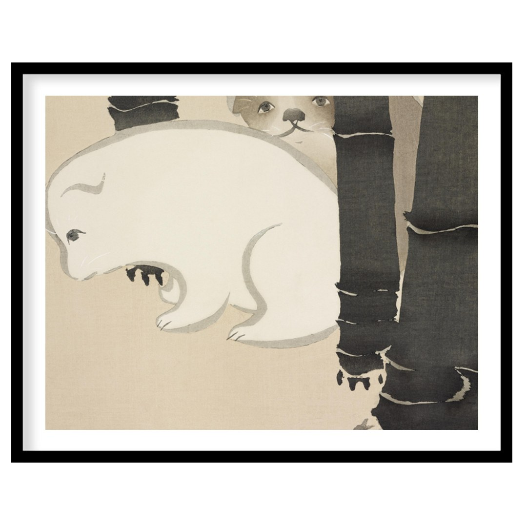 Discover the serene charm of 'Gentle Bear Encounter,' where subtle shades capture the innocent for place