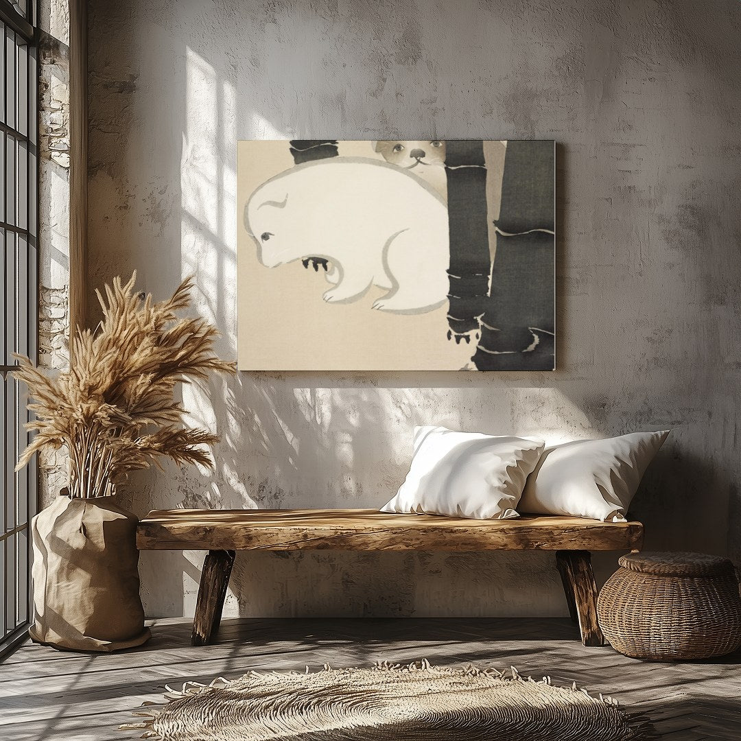 Discover the serene charm of 'Gentle Bear Encounter,' where subtle shades capture the innocent for Veranda