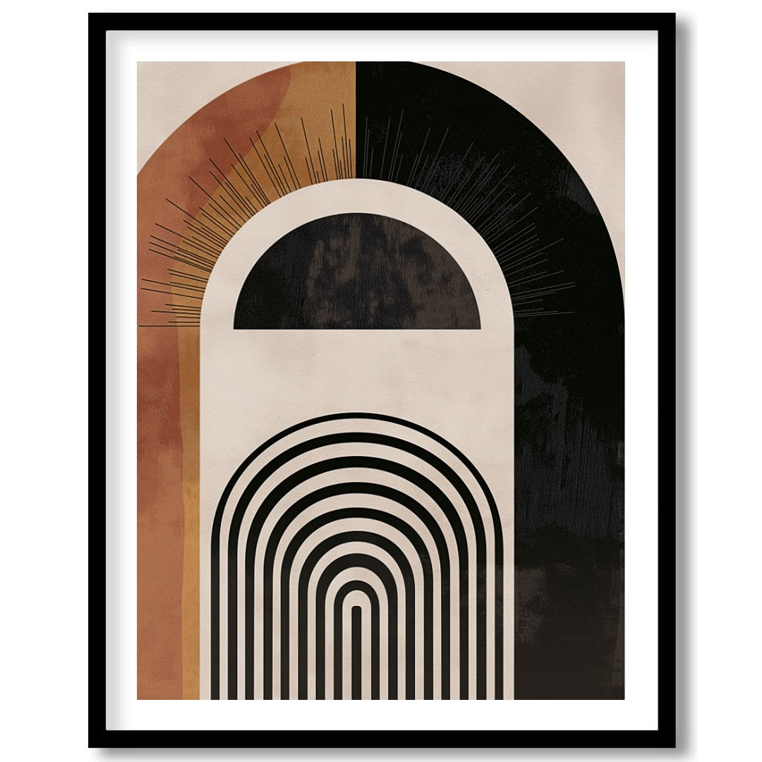 Discover a captivating blend of symmetry and style with this geometric wall art. Featuring bold for area