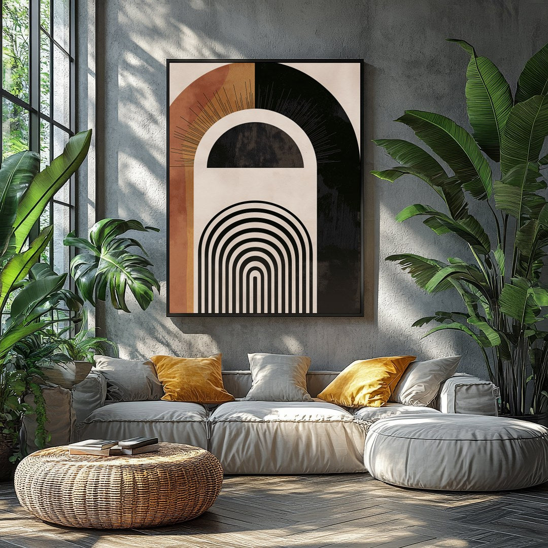 Discover a captivating blend of symmetry and style with this geometric wall art. Featuring bold for Balcony