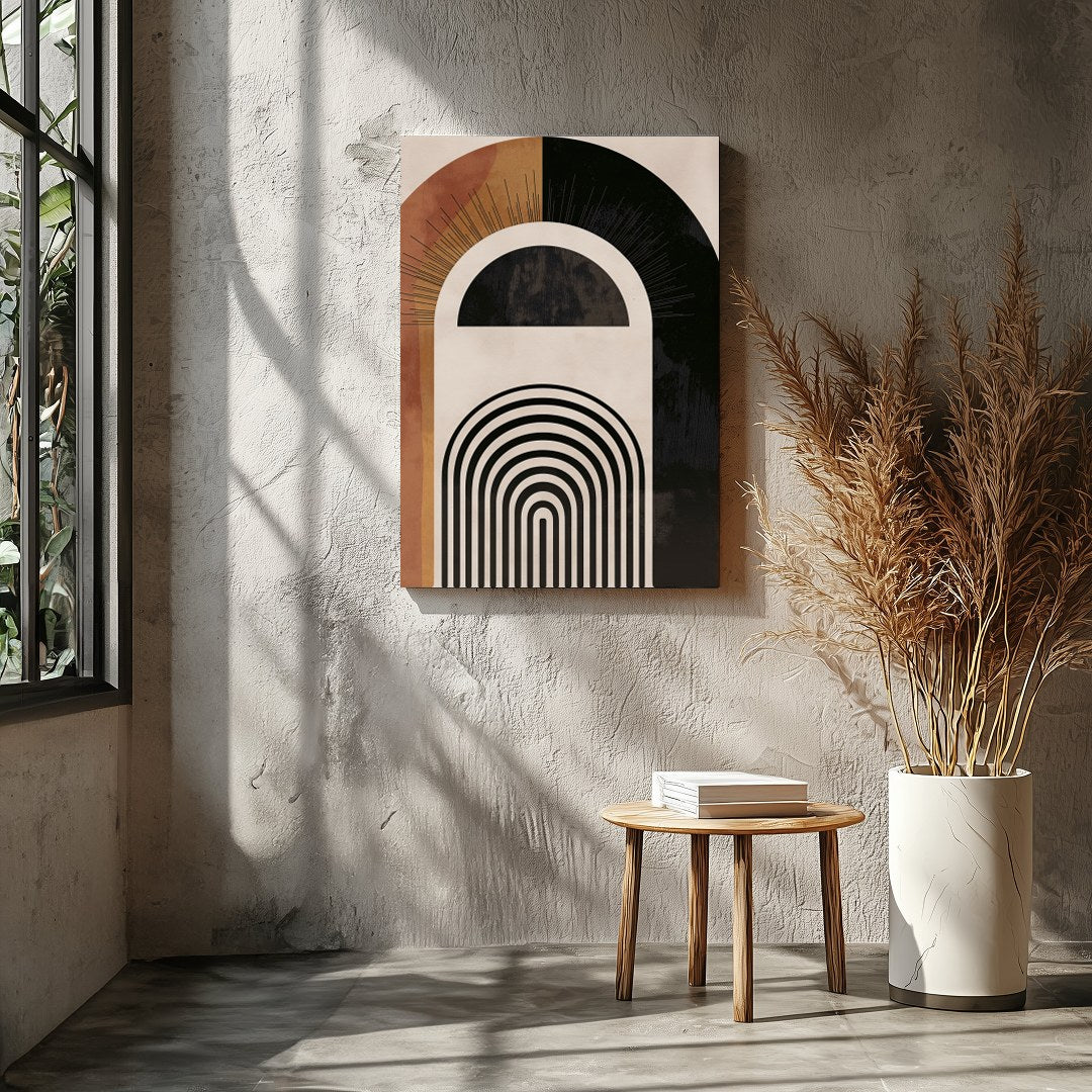 Discover a captivating blend of symmetry and style with this geometric wall art. Featuring bold for Entrance