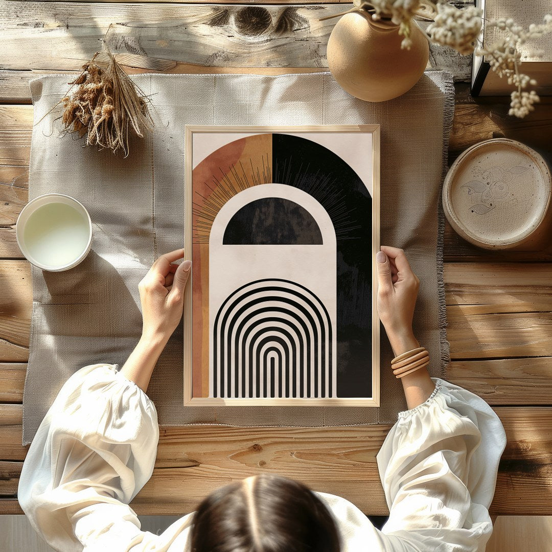 Discover a captivating blend of symmetry and style with this geometric wall art. Featuring bold for Kitchen