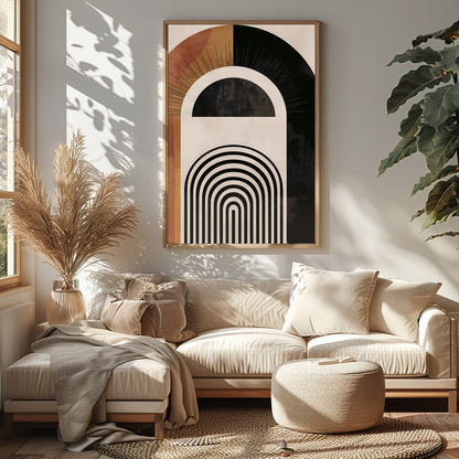Discover a captivating blend of symmetry and style with this geometric wall art. Featuring bold for Sitting Area