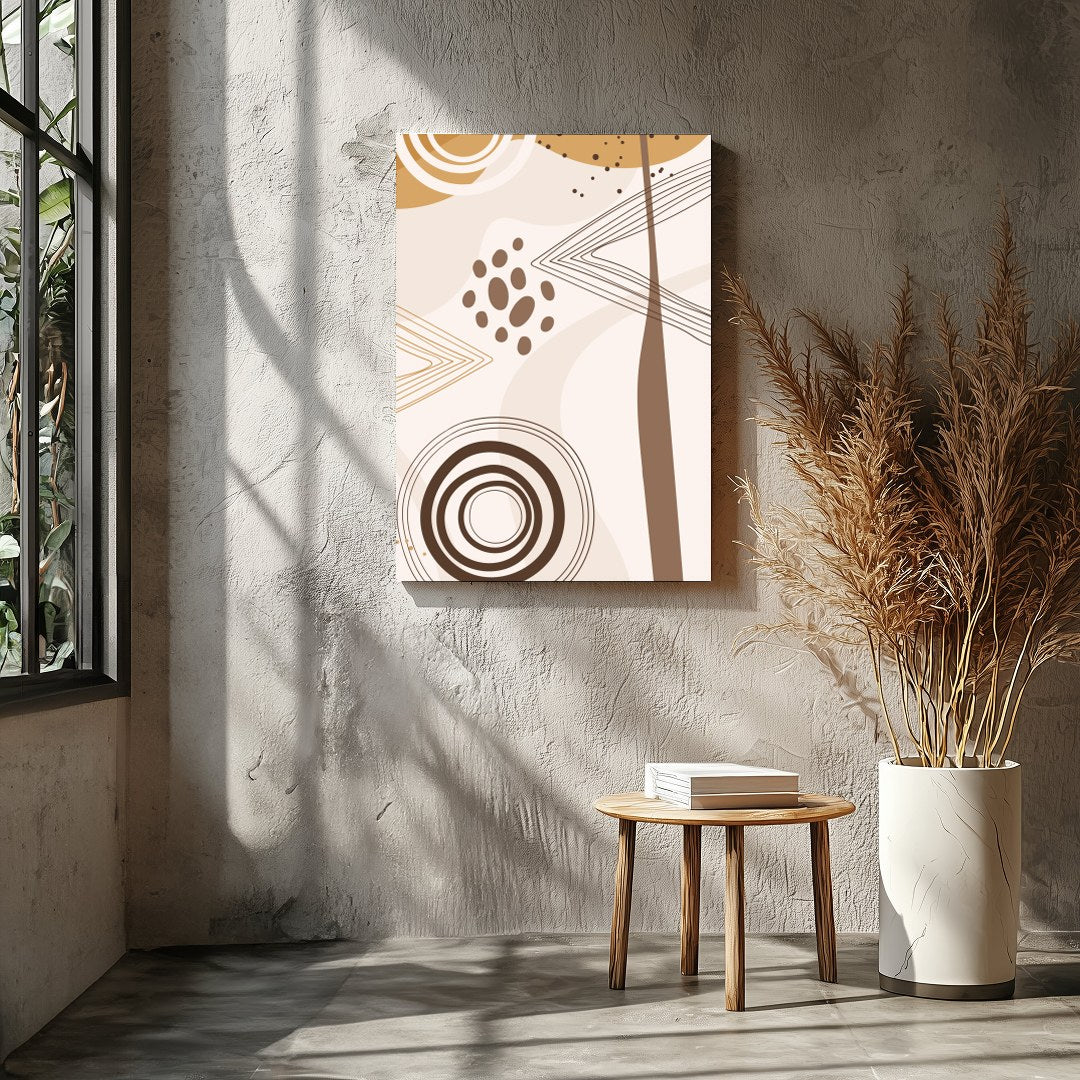 Elevate your space with this stunning geometric abstract artwork featuring a harmonious blend of for Entrance