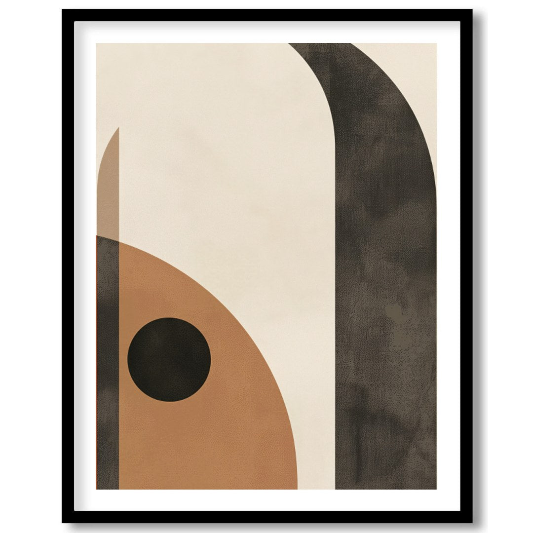 This mesmerizing piece blends geometric abstraction with earthy tones, creating a sense of balance for office
