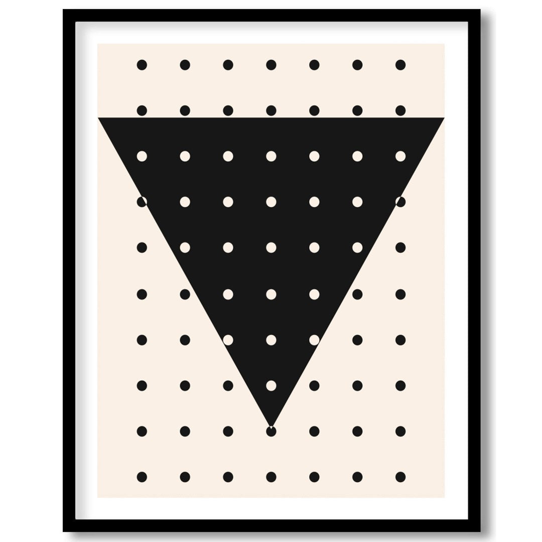 This captivating piece features a bold black inverted triangle accentuated by a pattern of for nook