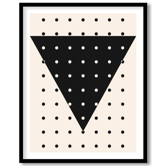This captivating piece features a bold black inverted triangle accentuated by a pattern of for nook